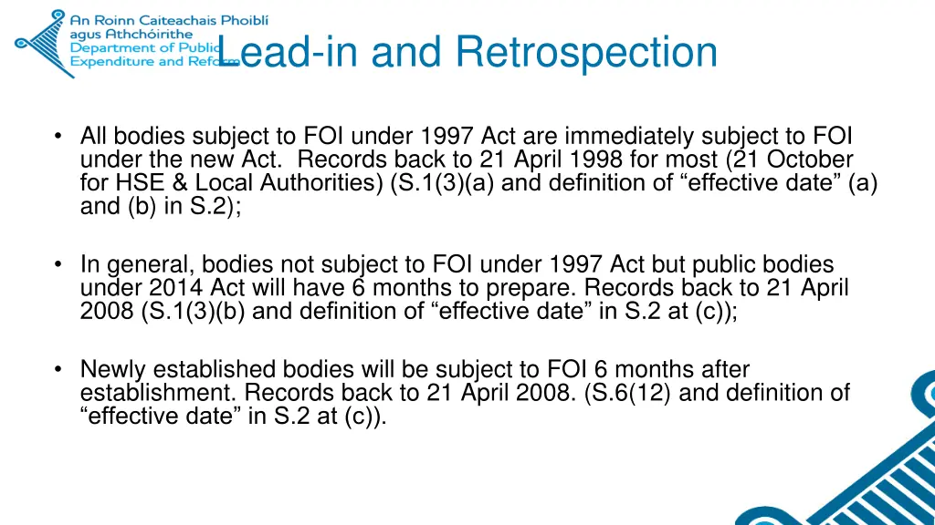 lead in and retrospection