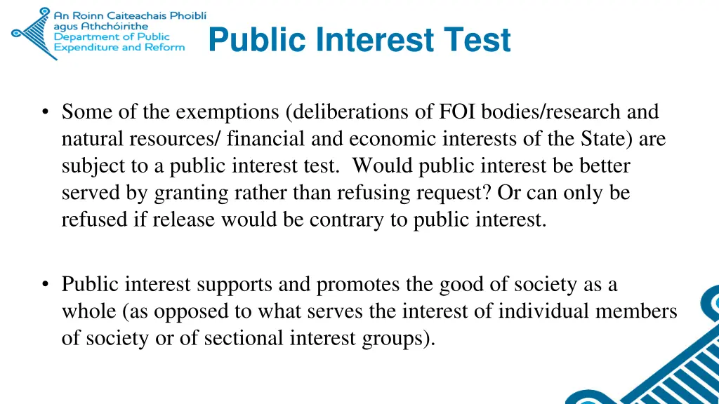 public interest test