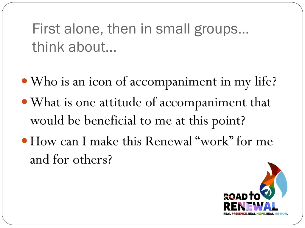 first alone then in small groups think about