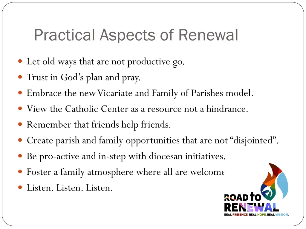 practical aspects of renewal