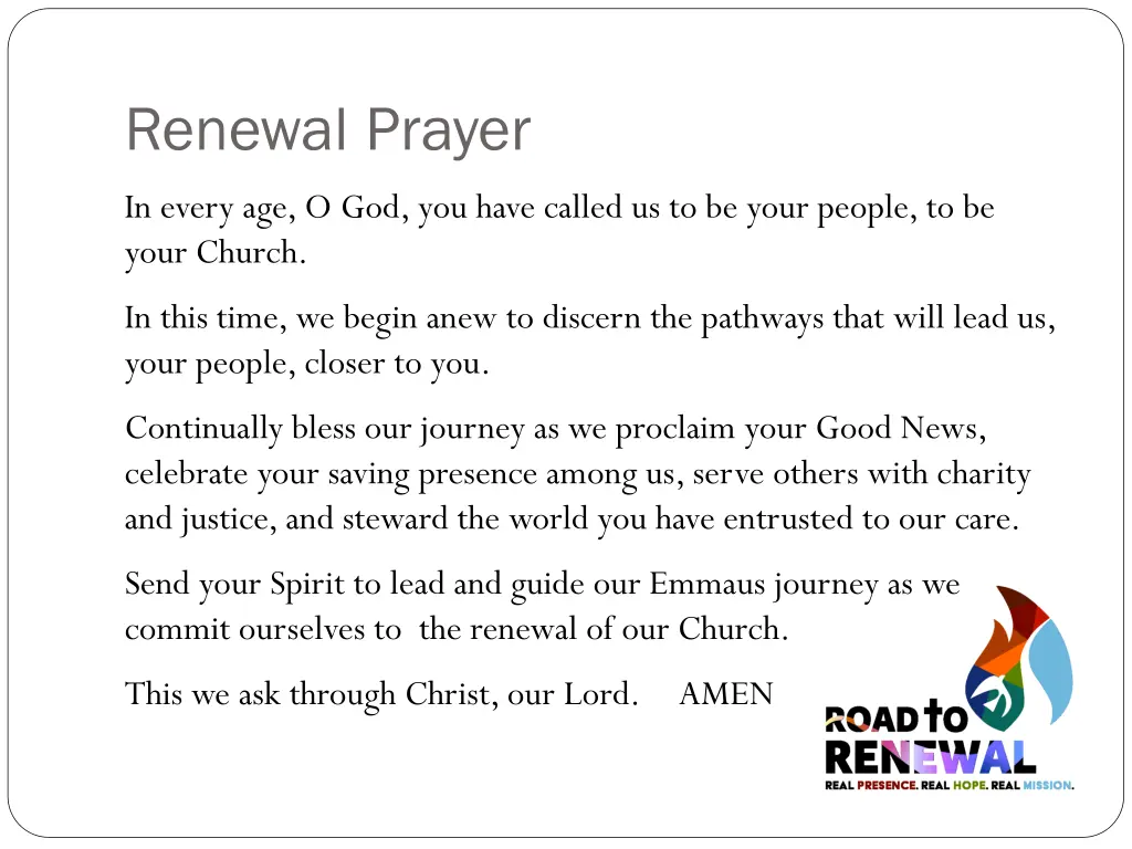 renewal prayer