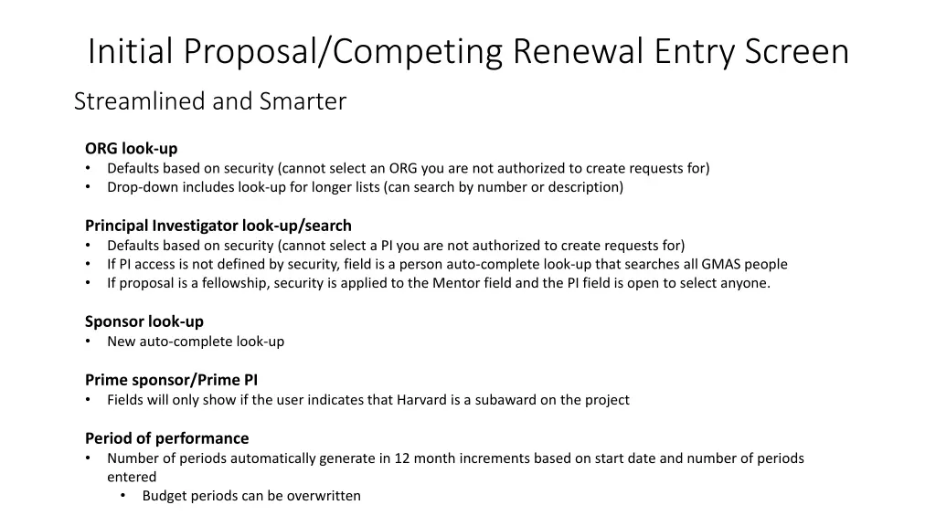 initial proposal competing renewal entry screen 2