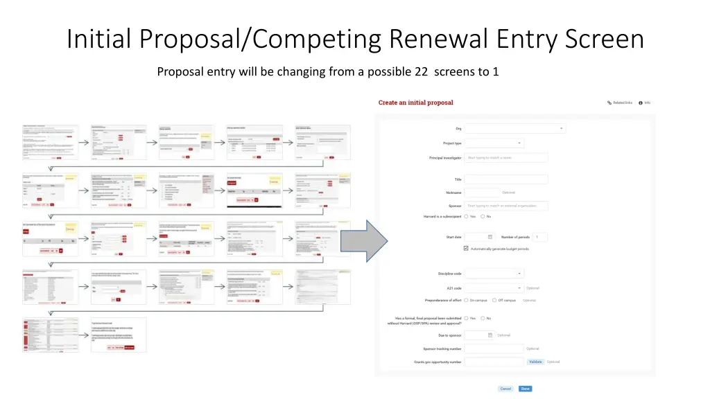 initial proposal competing renewal entry screen