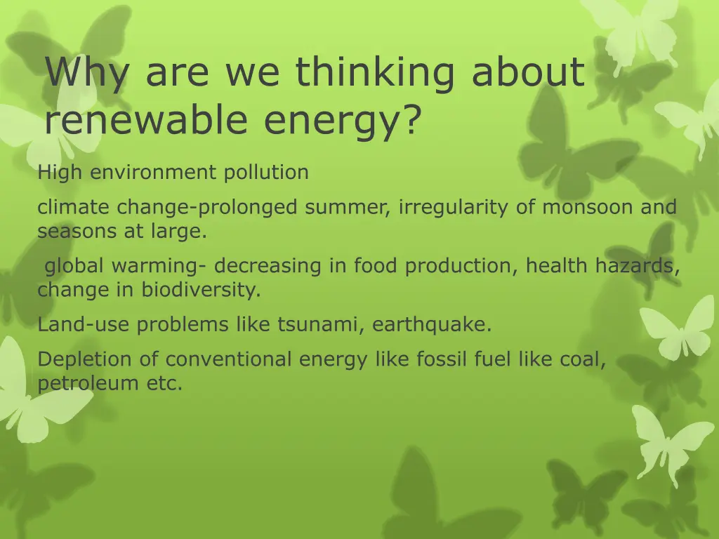 why are we thinking about renewable energy