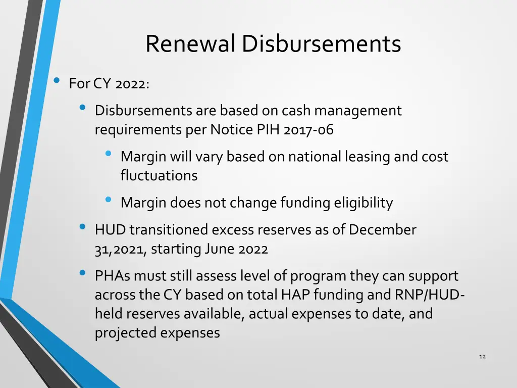 renewal disbursements for cy 2022 disbursements