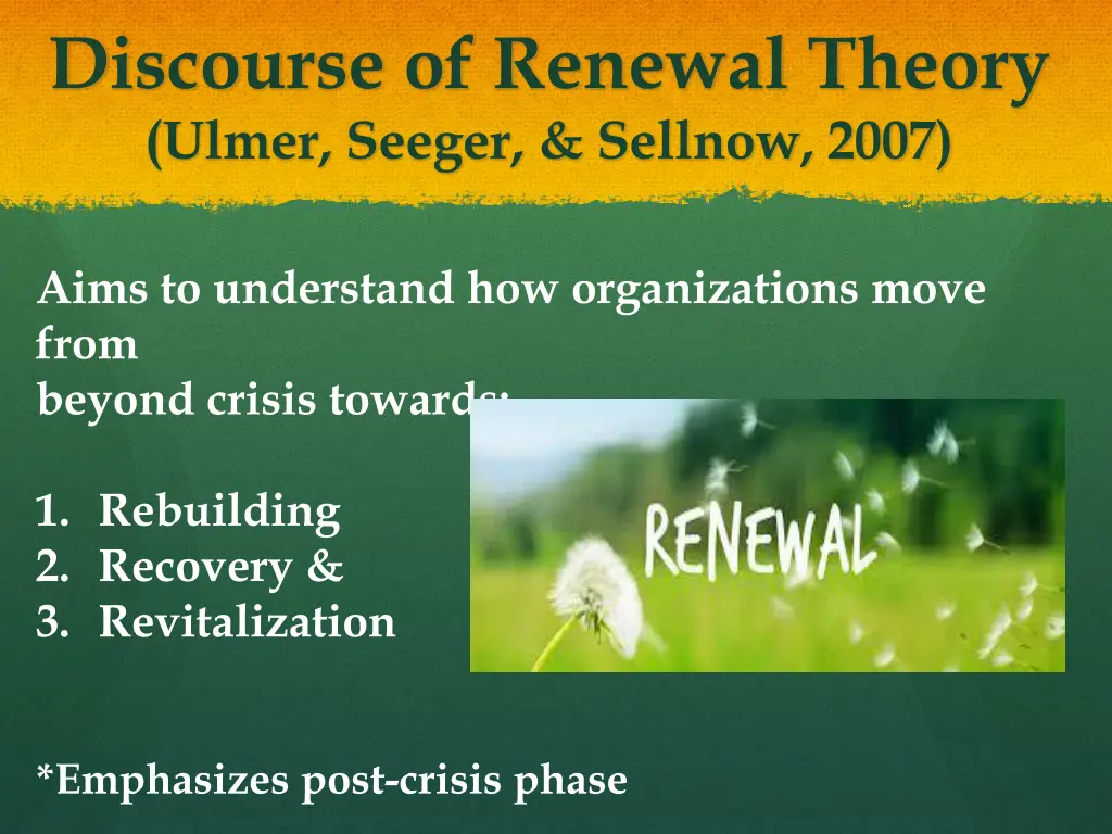 discourse of renewal theory ulmer seeger sellnow