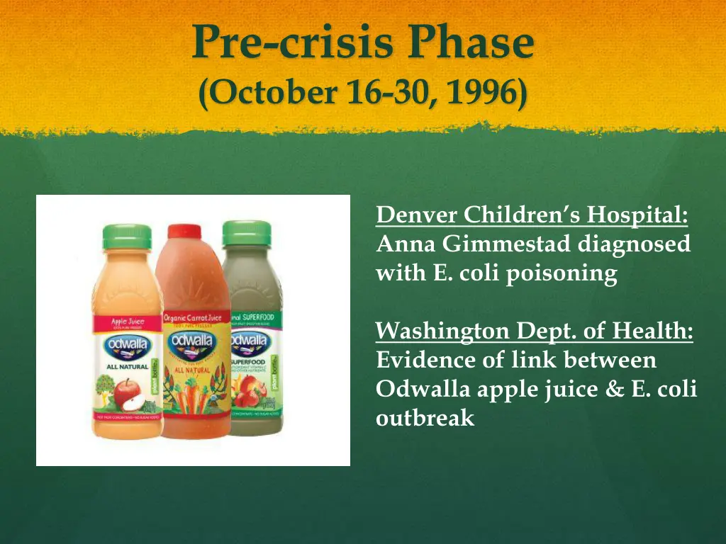 pre crisis phase october 16 30 1996