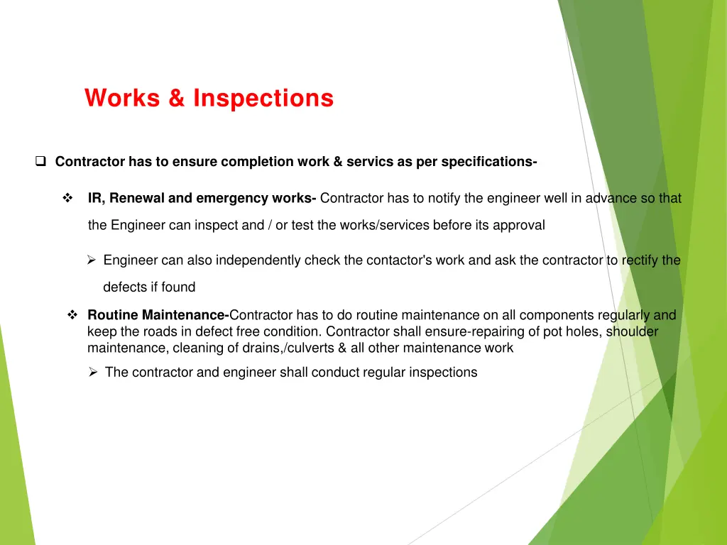 works inspections