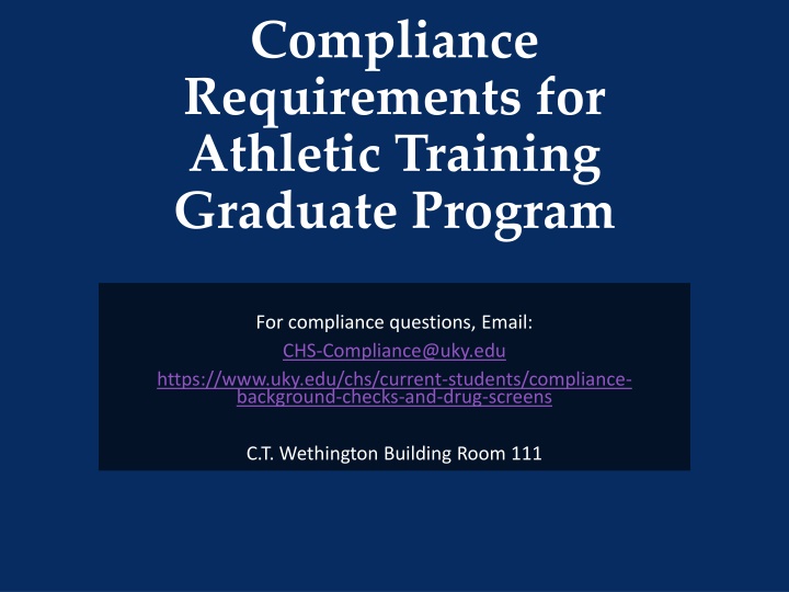 compliance requirements for athletic training