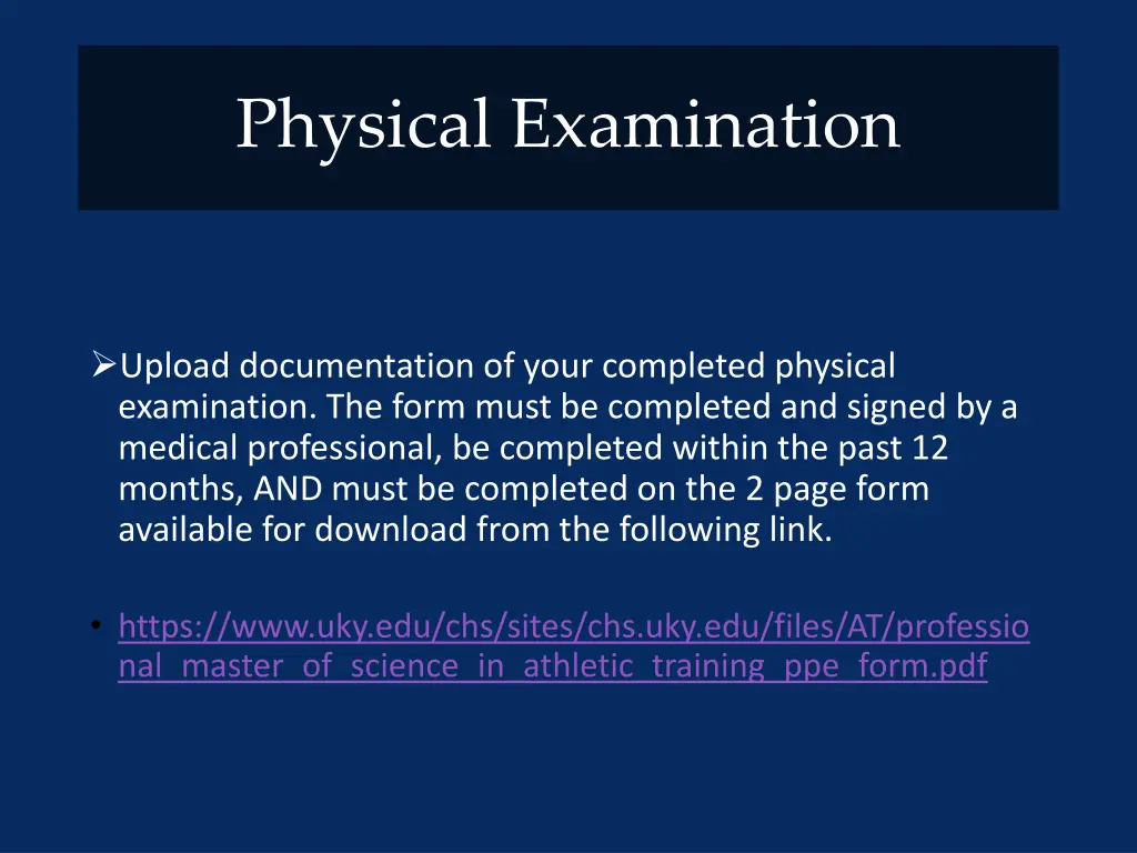 physical examination