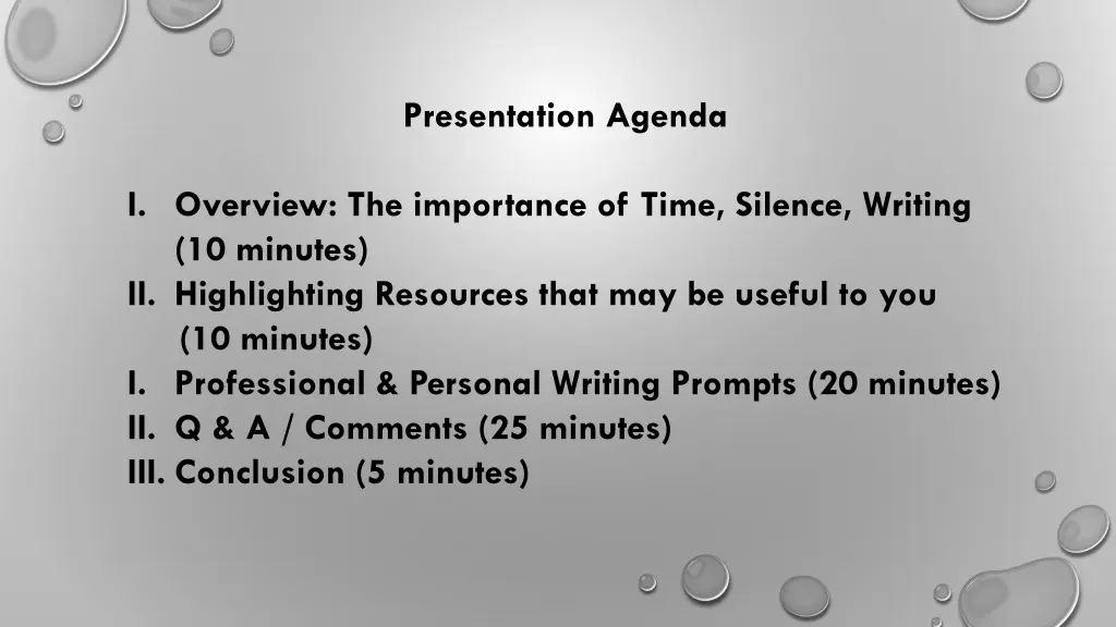 presentation agenda