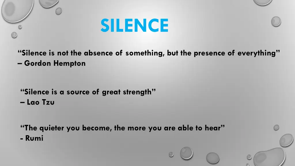 silence