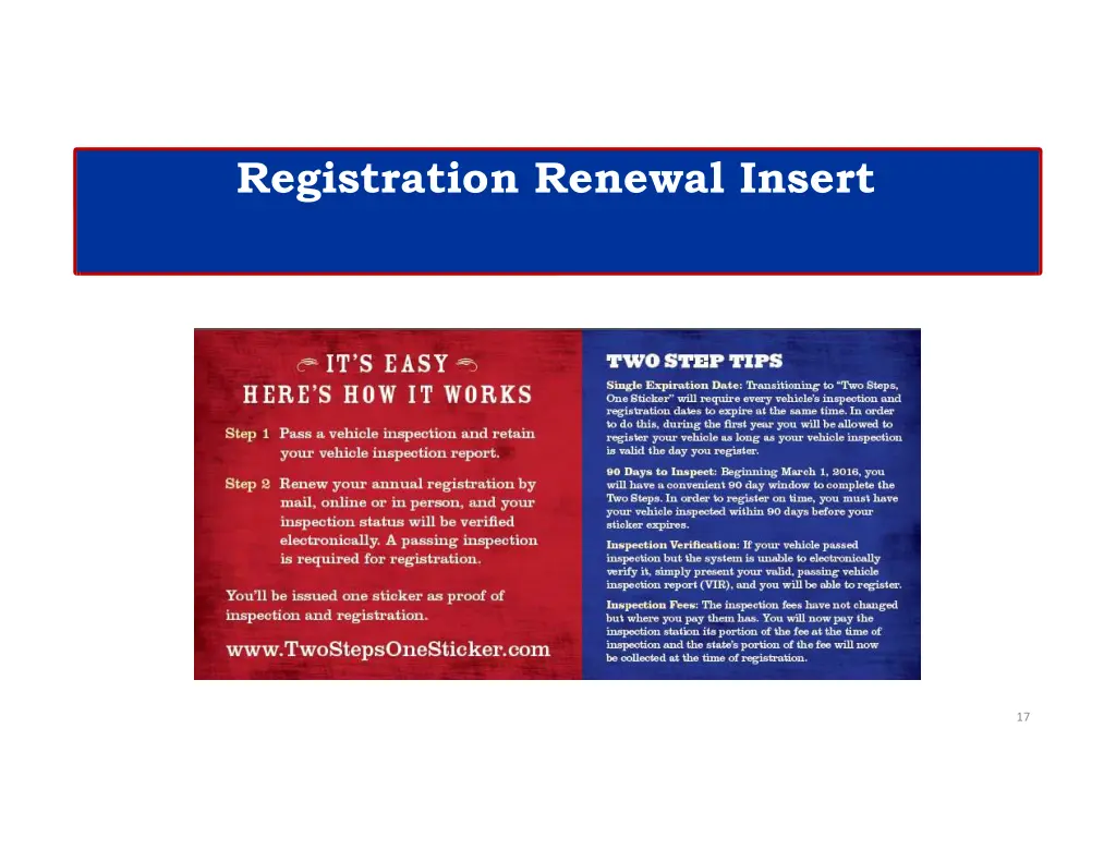 registration renewal insert