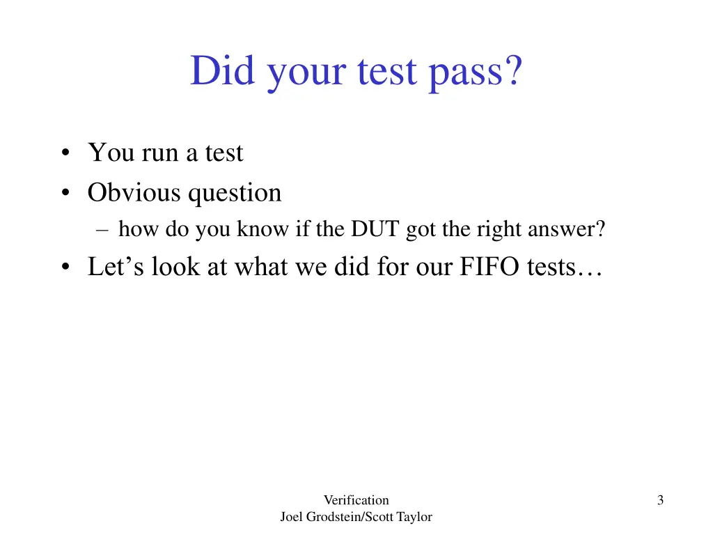 did your test pass