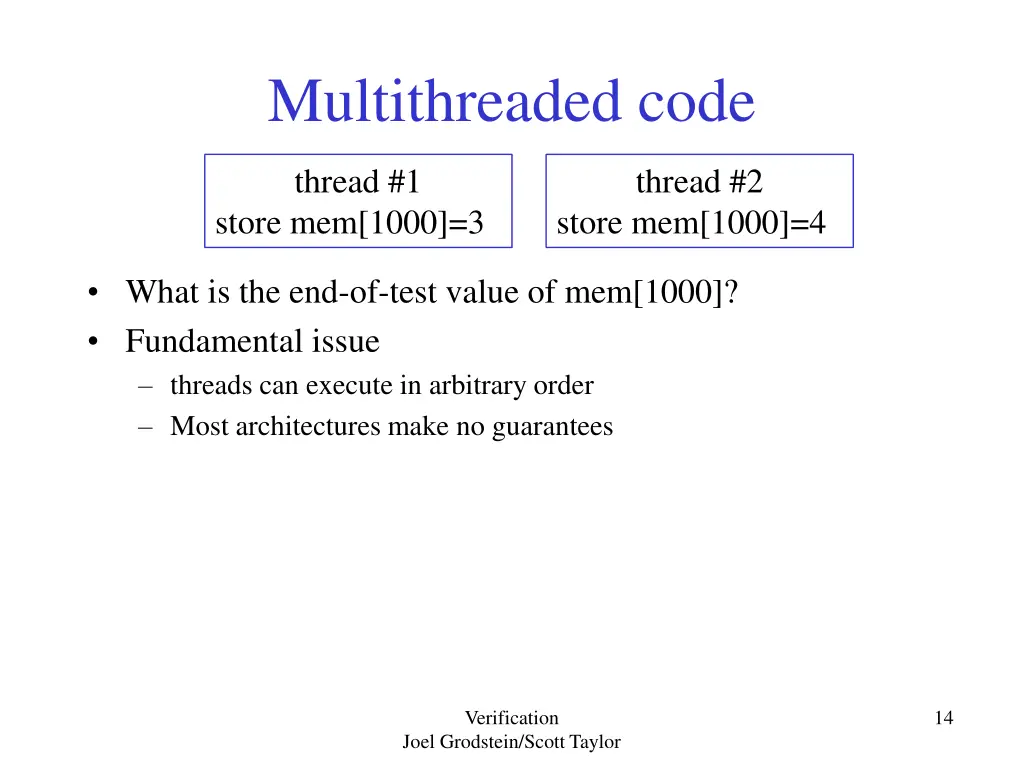 multithreaded code