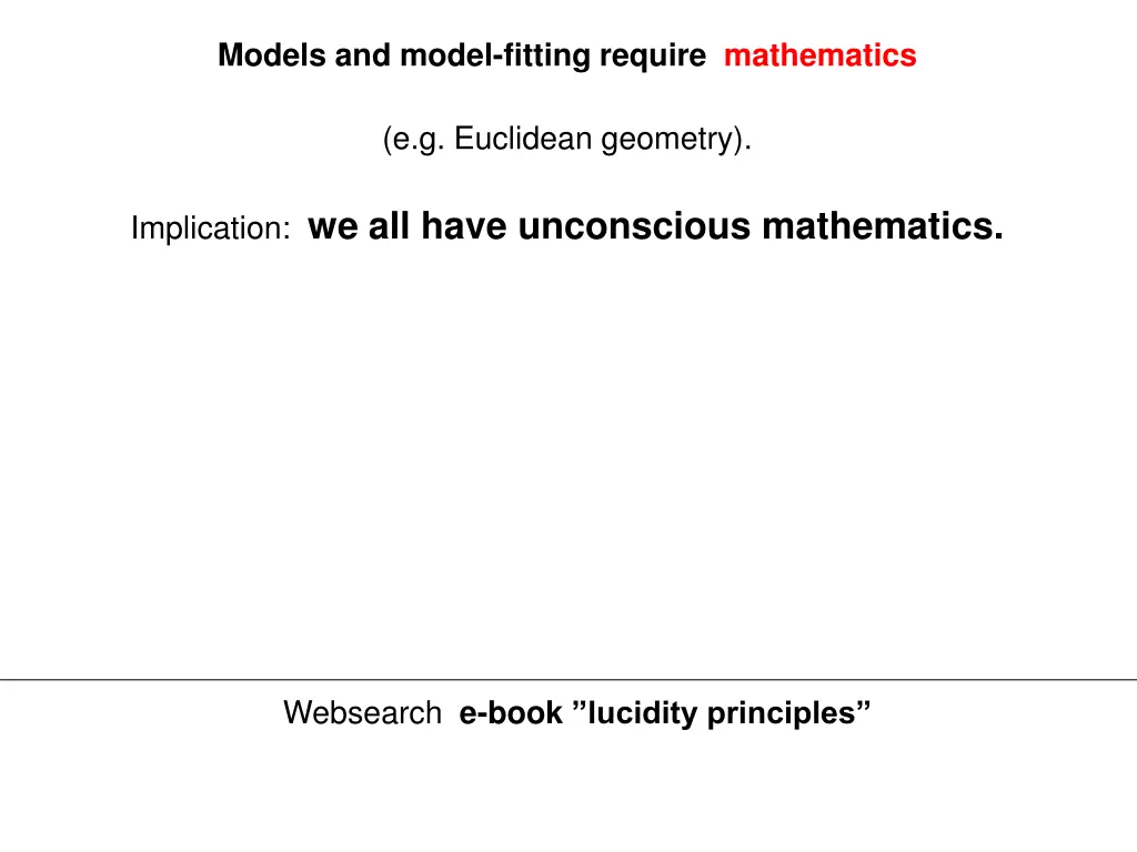 models and model fitting require mathematics 2