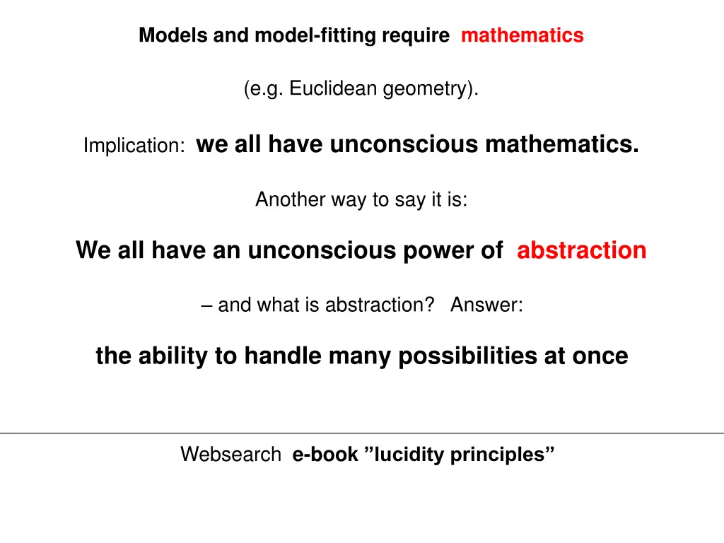 models and model fitting require mathematics 4