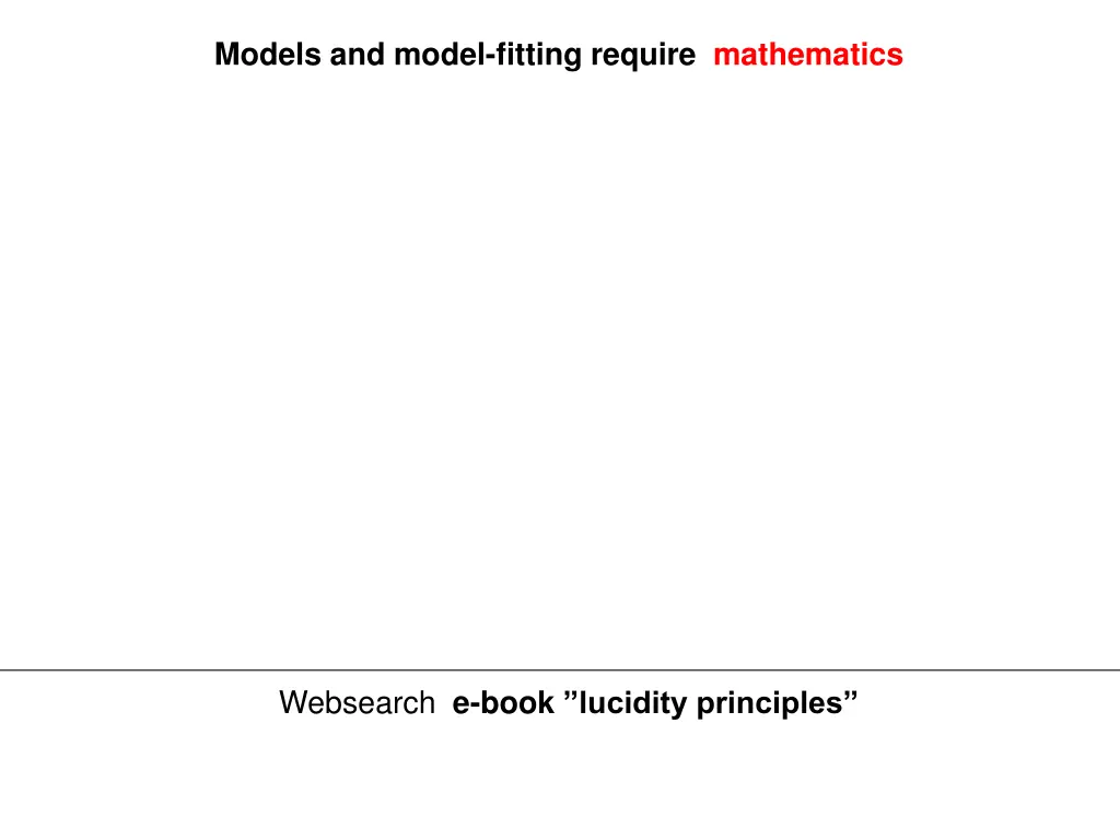 models and model fitting require mathematics