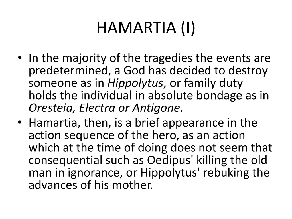 hamartia i