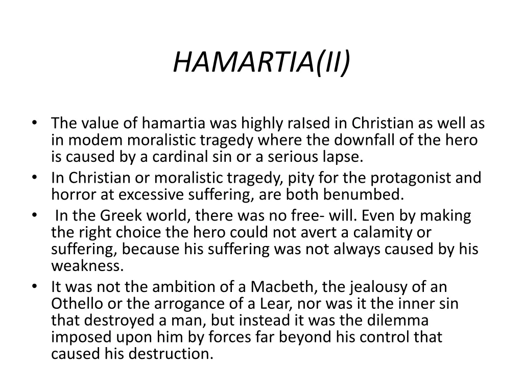 hamartia ii