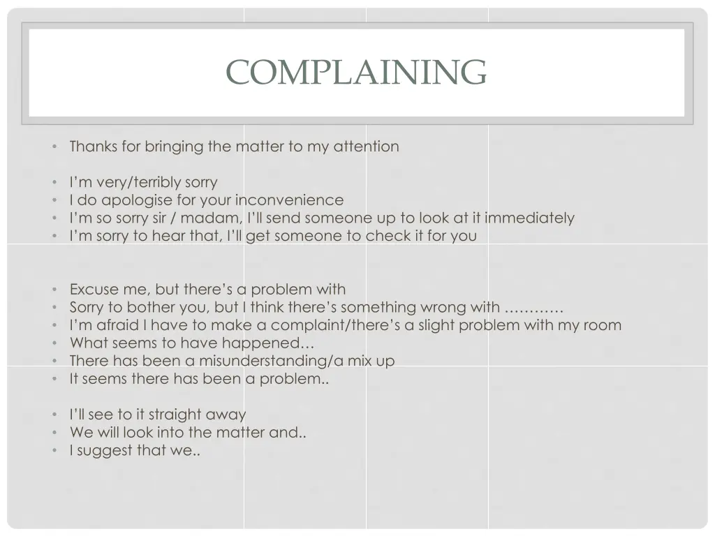 complaining