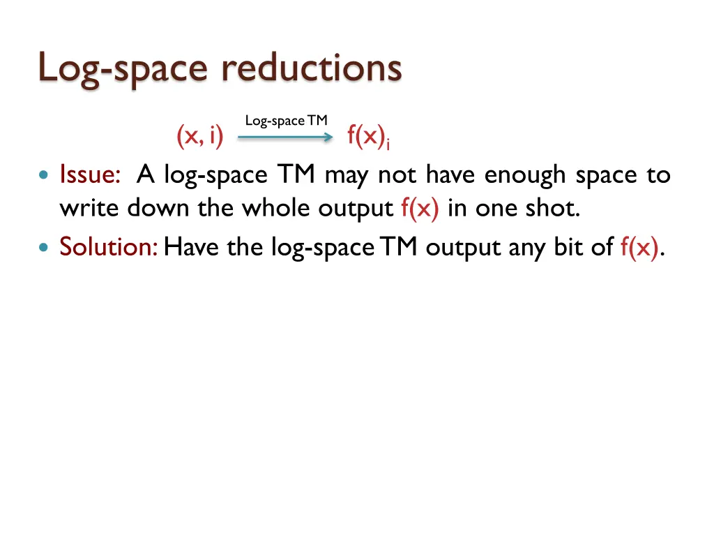 log space reductions 1