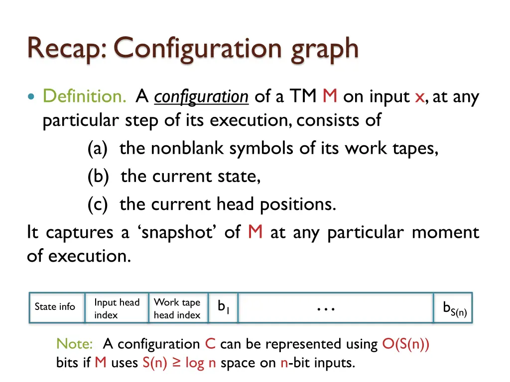 recap configuration graph