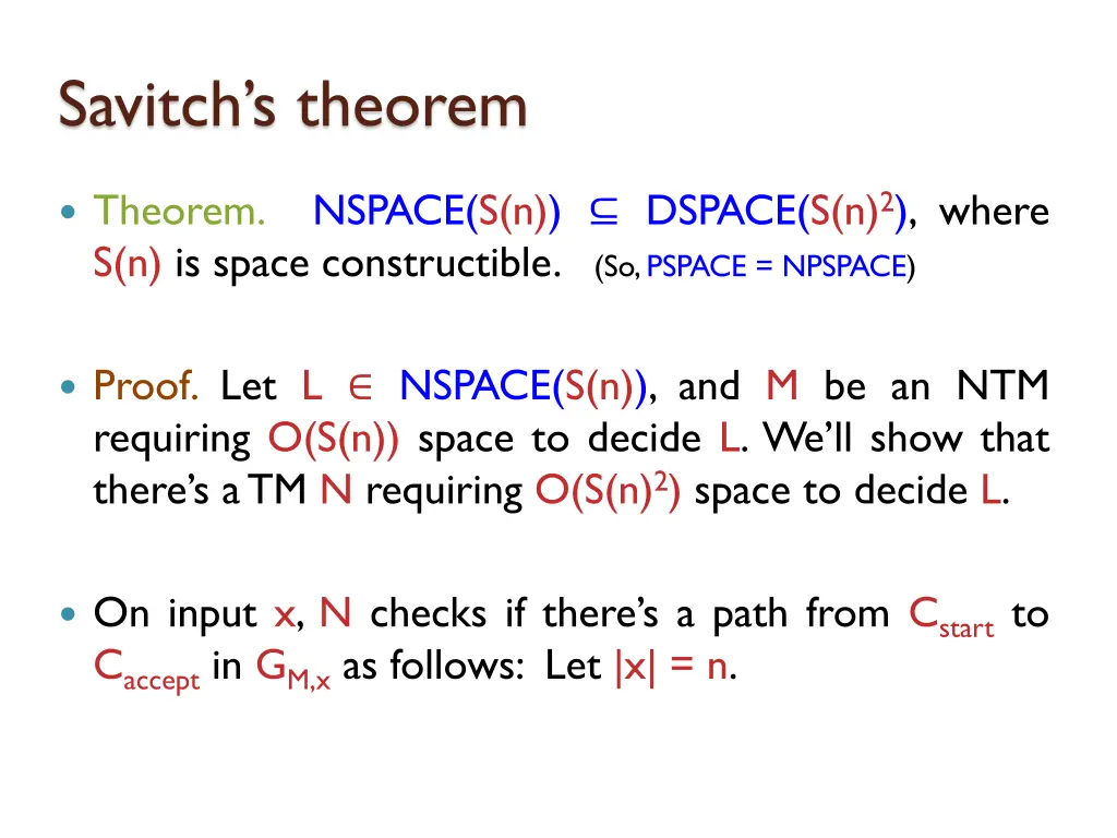 savitch s theorem 1