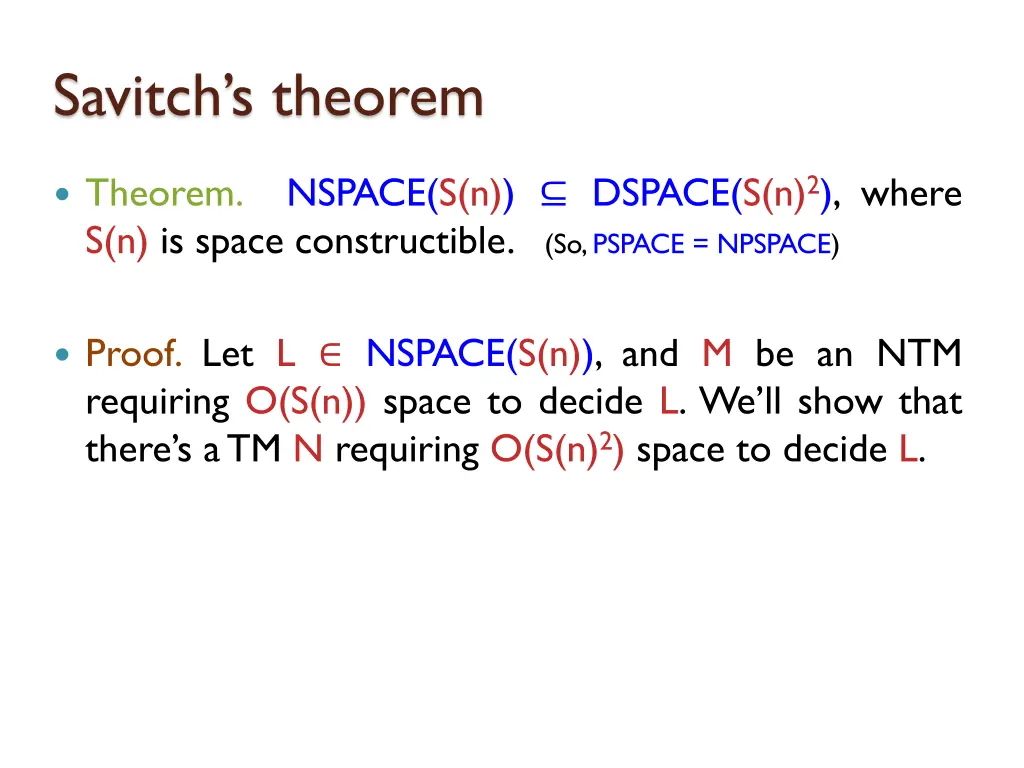 savitch s theorem