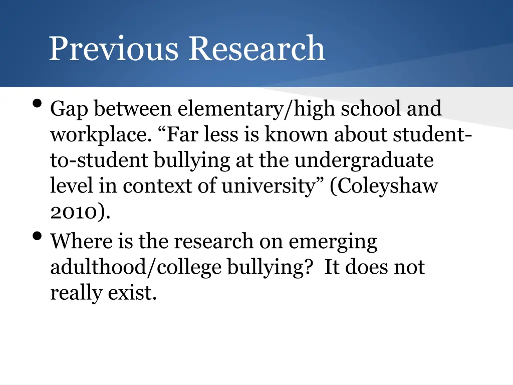 previous research gap between elementary high