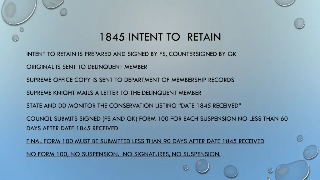 1845 intent to retain