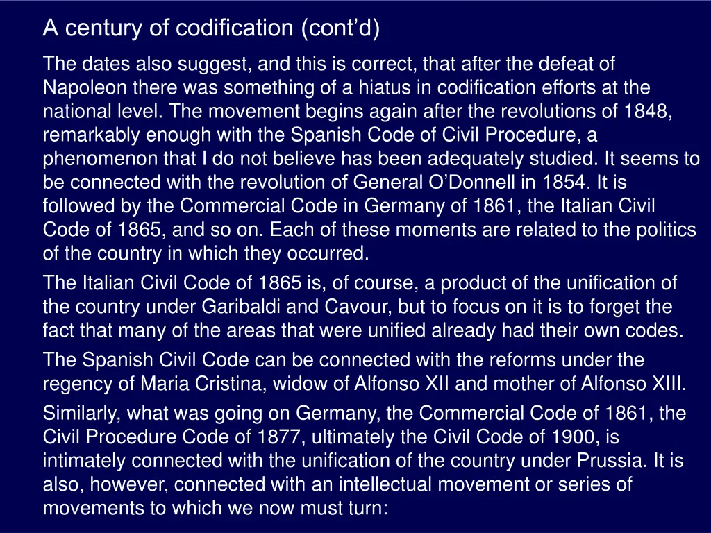 a century of codification cont d 1