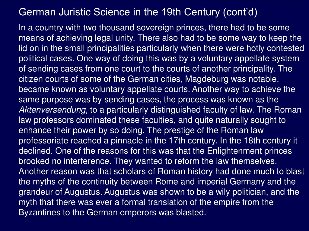 german juristic science in the 19th century cont d 2