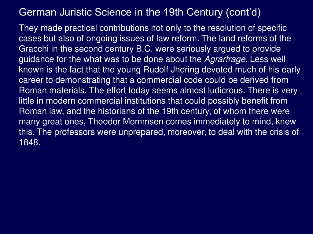 german juristic science in the 19th century cont d 4