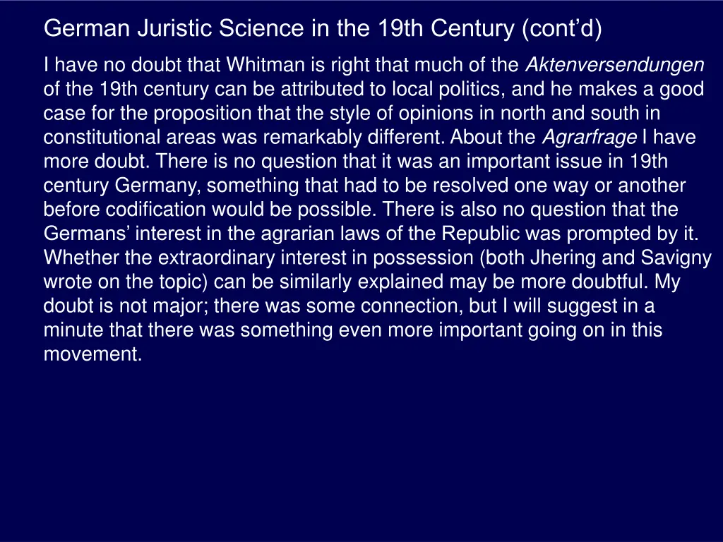 german juristic science in the 19th century cont d 6