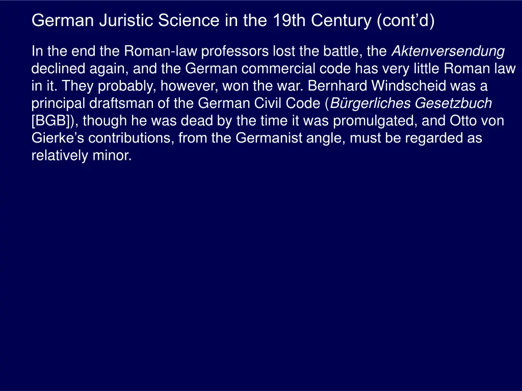 german juristic science in the 19th century cont d 7