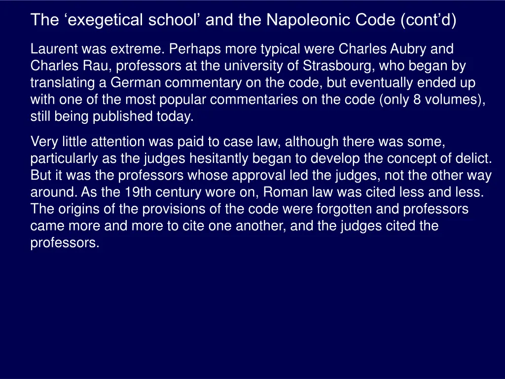 the exegetical school and the napoleonic code 1