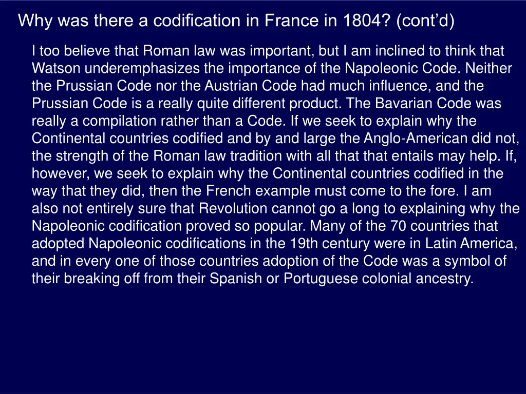 why was there a codification in france in 1804 4