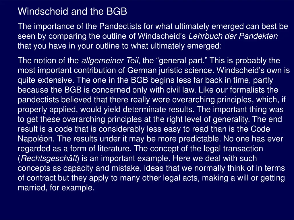 windscheid and the bgb