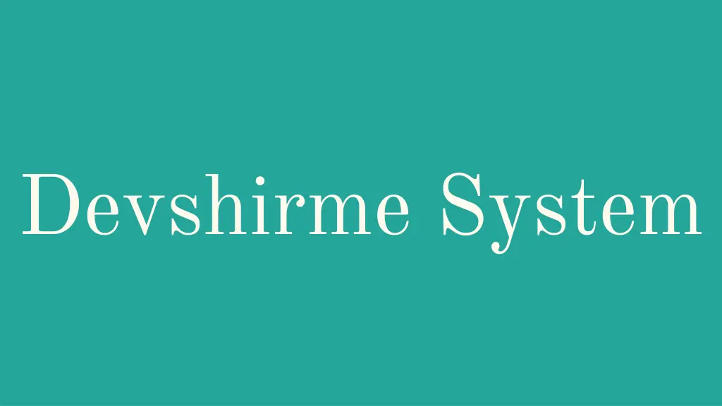 devshirme system