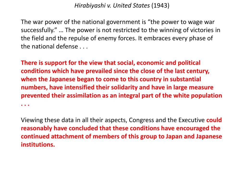 hirabiyashi v united states 1943