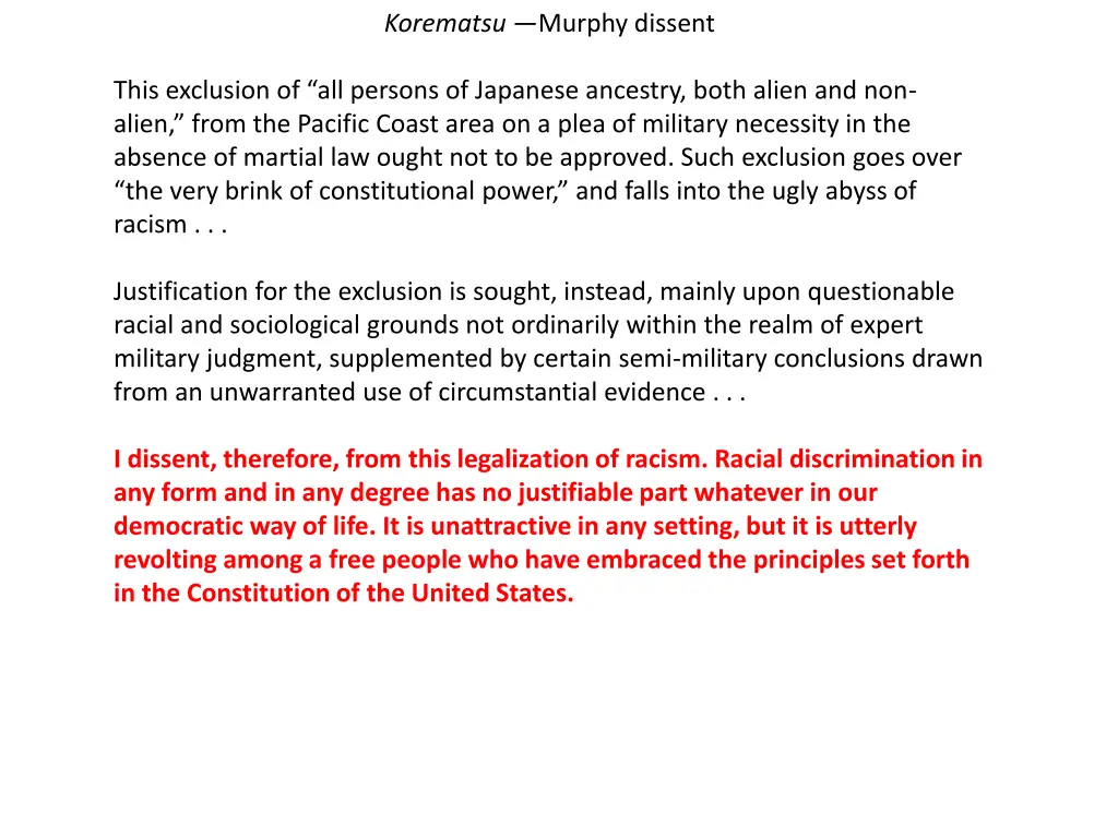 korematsu murphy dissent