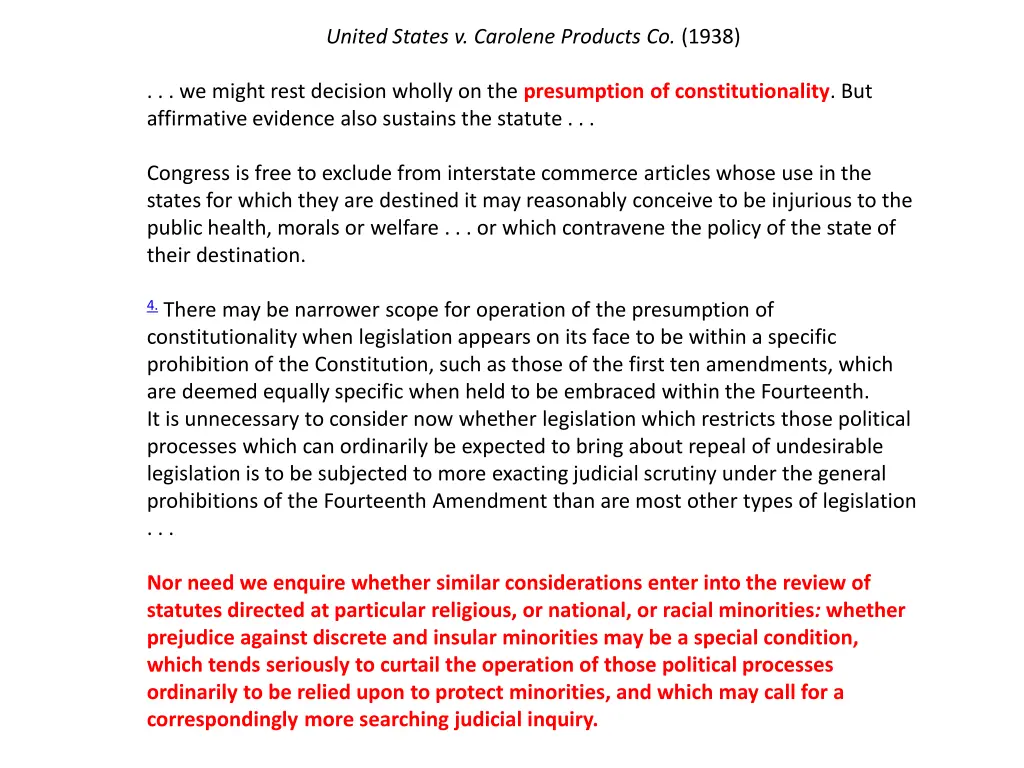 united states v carolene products co 1938