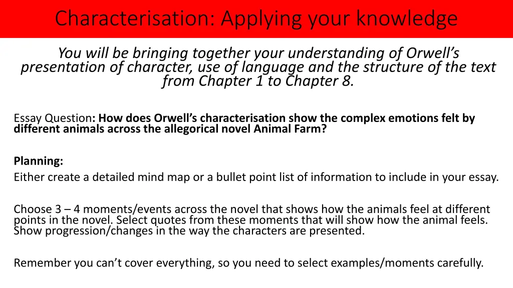 characterisation applying your knowledge 1