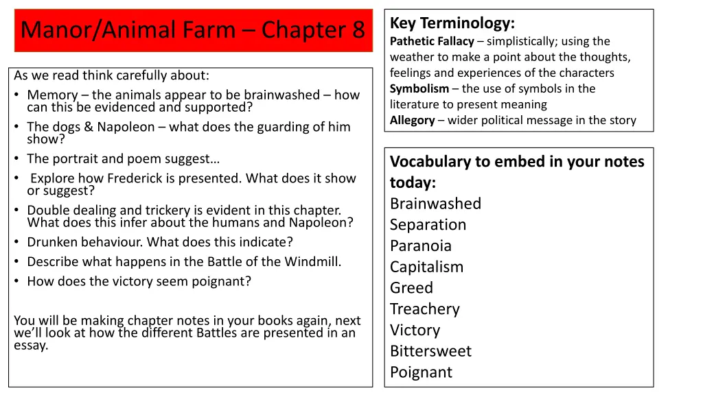 key terminology pathetic fallacy simplistically 1