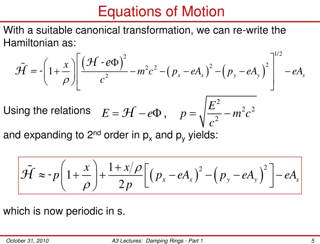 equations of motion 1