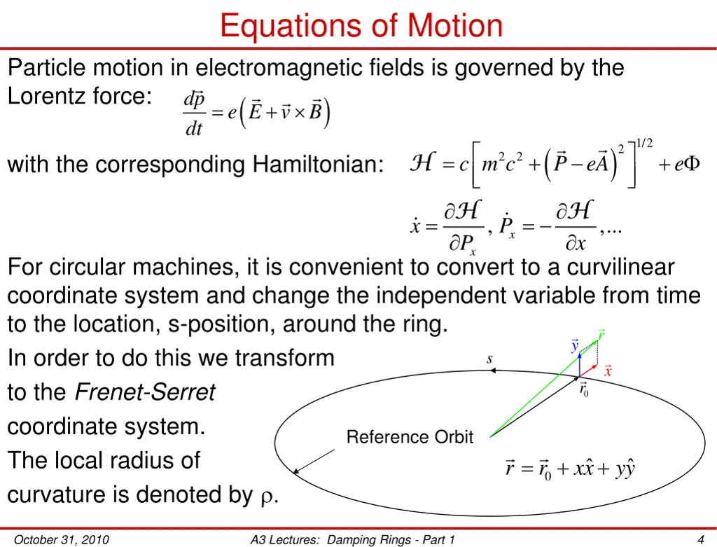 equations of motion