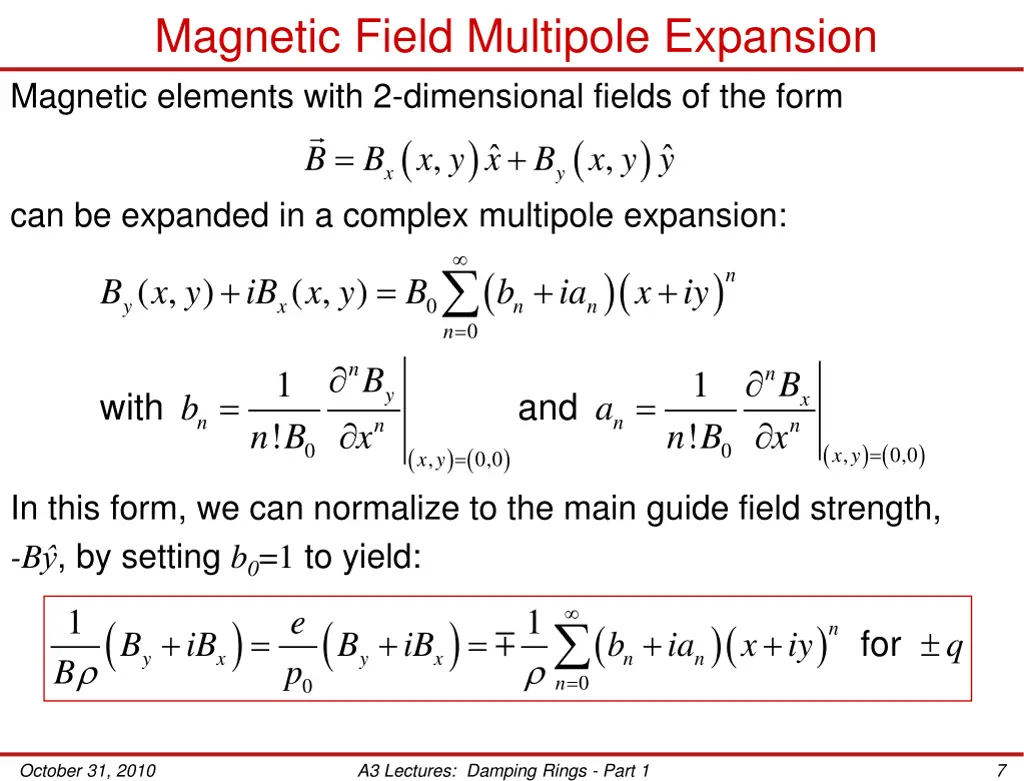 magnetic field multipole expansion magnetic