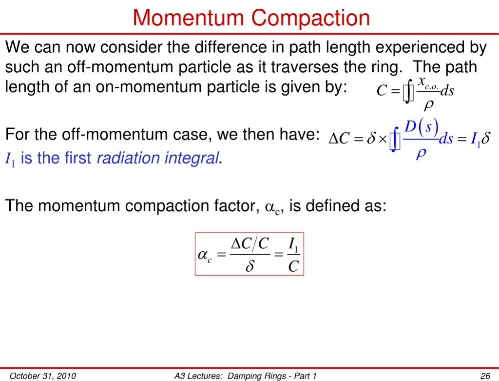 momentum compaction