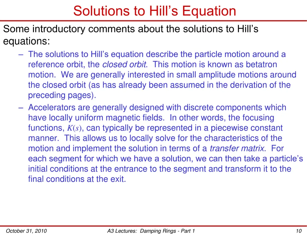 solutions to hill s equation some introductory